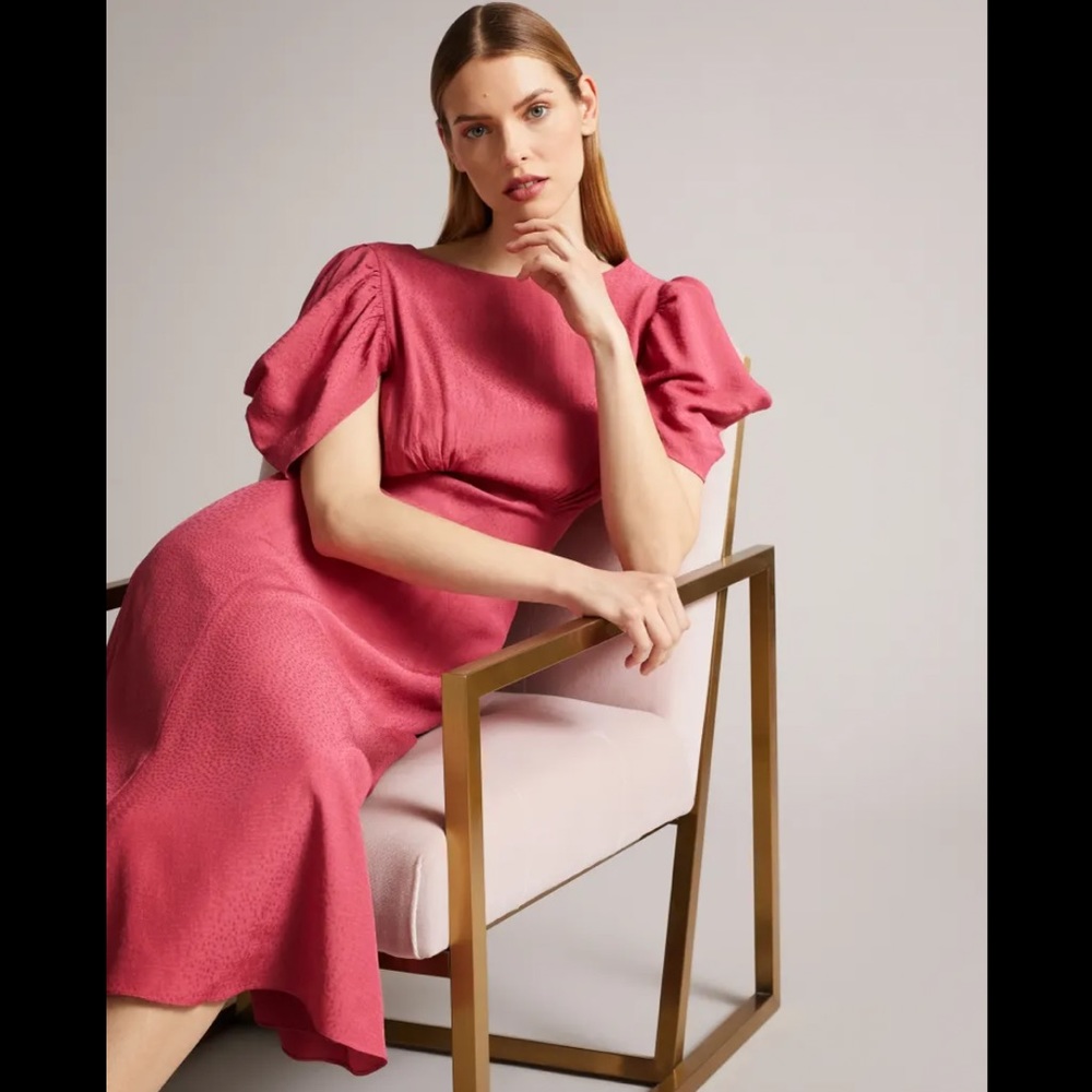 NWT Ted Baker pink Panelled Midi Tea Dress